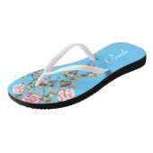 Rosa Blume Bright Blue Wedding Bride Badesandalen (Schrägansicht)