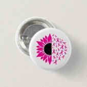Rosa Blume Brustkrebs Bewusstsein Button (Vorne & Hinten)