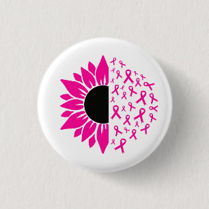 Rosa Blume Brustkrebs Bewusstsein Button