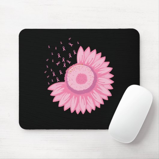 Rosa Blume Brustkrebs Bewusstsein Mousepad (Mit Mouse)