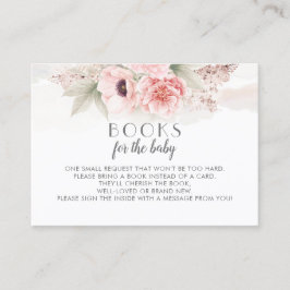 Rosa Blume Bücher für Babywünsche Visitenkarte