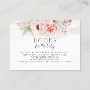 Rosa Blume Bücher für Babywünsche Visitenkarte