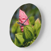 Rosa Blume Bud Foto Rund (große) Wall Clock Große Wanduhr (Winkel)