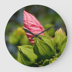 Rosa Blume Bud Foto Rund (große) Wall Clock Große Wanduhr