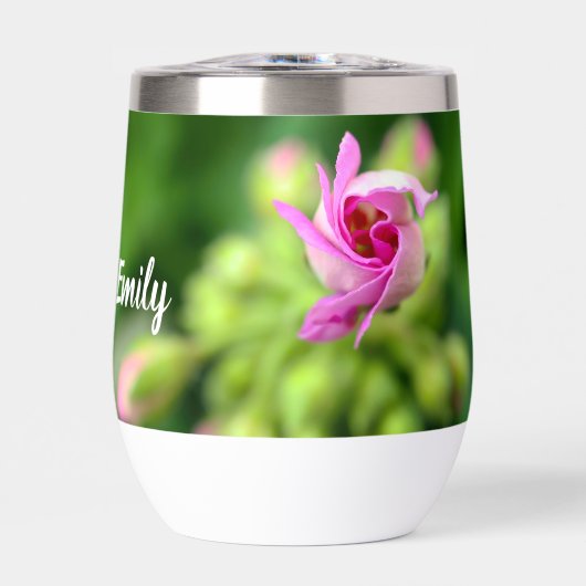 Rosa Blume Bud Personalisiert Tumbler (Vorderseite)