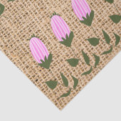 Rosa Blume Buds auf Burlap-Tissue Paper Seidenpapier (Detail)