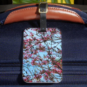 Rosa Blume Buds auf einem Baum Gepäckanhänger