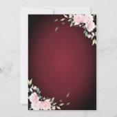 Rosa Blume Burgund Süß 16 Einladung (Rückseite)