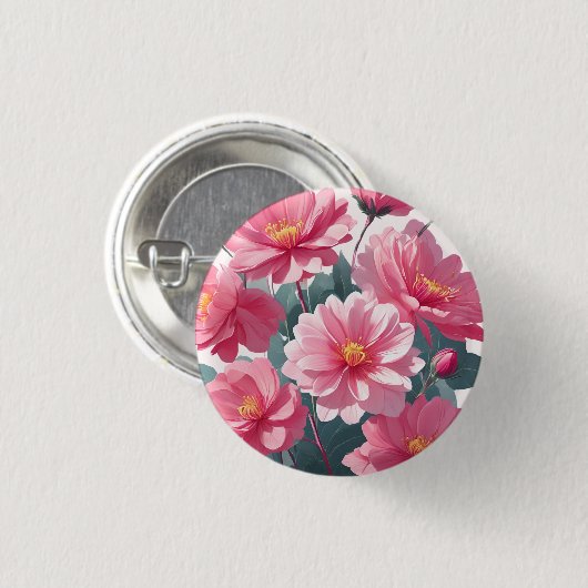 Rosa Blume Button (Vorne & Hinten)