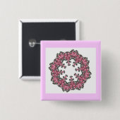 Rosa Blume Button (Vorne & Hinten)