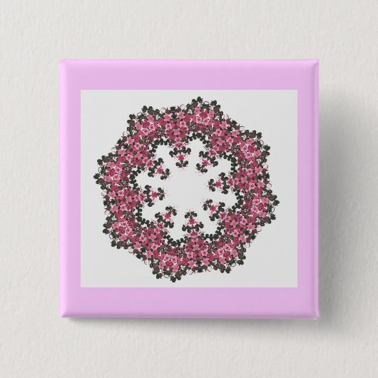 Rosa Blume Button (Vorderseite)
