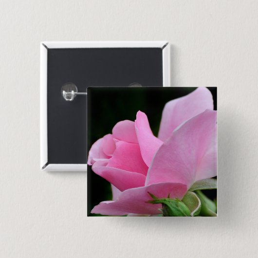 Rosa Blume Button (Vorne & Hinten)