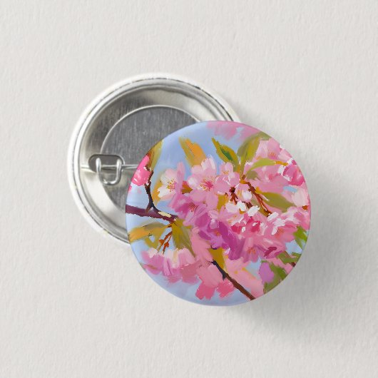 Rosa Blume Button (Vorne & Hinten)