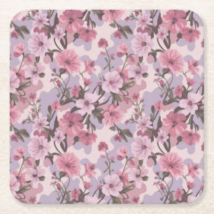 Rosa Blume Camouflage Untersetzer Set
