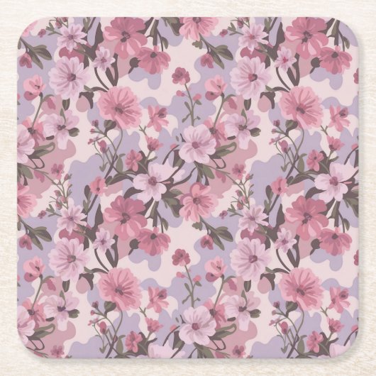 Rosa Blume Camouflage Untersetzer Set (Vorderseite)
