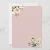 Rosa Blume Champagner Brunch & Bubbly Einladung (Rückseite)