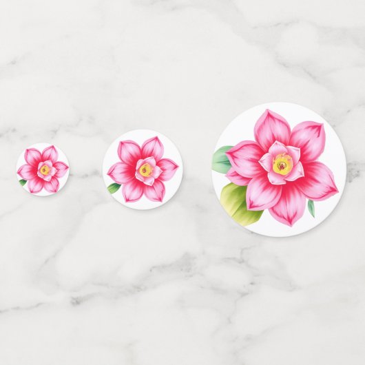 Rosa Blume Confetti Konfetti (Rückseiten)