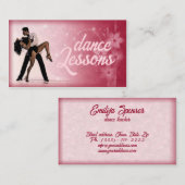 Rosa Blume Couple Dance Studio Business Card Visitenkarte (Vorne/Hinten)