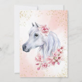 Rosa Blume Cowgirl Geburtstagsparty Einladung (Rückseite)