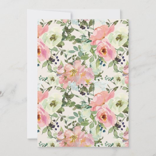 Rosa Blume Creme Sage Green Housewarming (Rückseite)