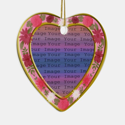 Rosa Blume Custom Heart Ornament (Rechts)