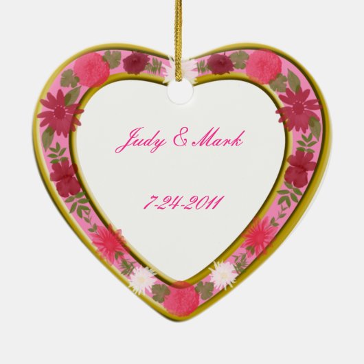 Rosa Blume Custom Heart Ornament (Hinten)