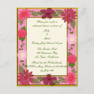 Rosa Blume Custom Probe Dinner Einladung