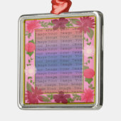 Rosa Blume Custom Square Silver Ornament (Links)