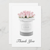 Rosa Blume Danke Karte (Vorne/Hinten)