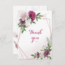 Rosa Blume Dankeskarte