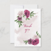 Rosa Blume Dankeskarte (Vorderseite)