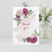 Rosa Blume Dankeskarte (Stehend Vorderseite)