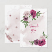 Rosa Blume Dankeskarte (Vorne/Hinten)