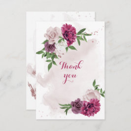 Rosa Blume Dankeskarte