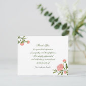 Rosa Blume Dankeskarte (Stehend Vorderseite)