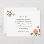 Rosa Blume Dankeskarte (Vorne/Hinten)