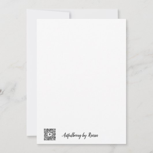 Rosa Blume Dankeskarte (Rückseite)