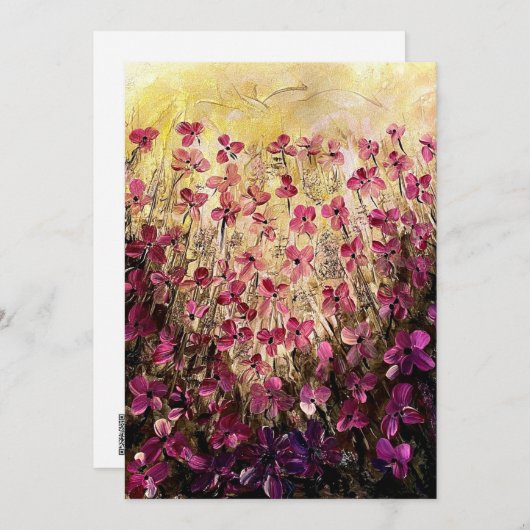 Rosa Blume Dankeskarte (Vorne/Hinten)