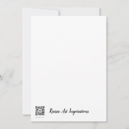 Rosa Blume Dankeskarte (Rückseite)