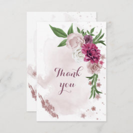 Rosa Blume Dankeskarte