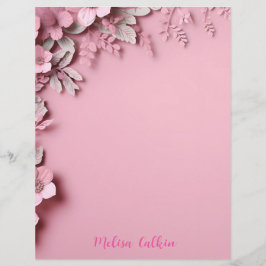 Rosa Blume Dekoration mit rosa Hintergrund Briefbogen