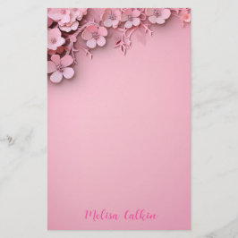 Rosa Blume Dekoration mit rosa Hintergrund Briefpapier