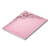 Rosa Blume Dekoration mit rosa Hintergrund Notizblock (Rotiert)