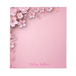 Rosa Blume Dekoration mit rosa Hintergrund Notizblock