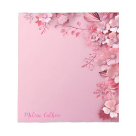 Rosa Blume Dekoration mit rosa Hintergrund Notizblock