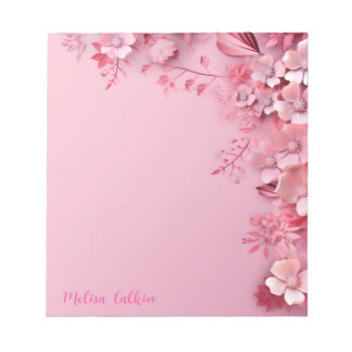 Rosa Blume Dekoration mit rosa Hintergrund Notizblock