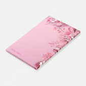 Rosa Blume Dekoration mit rosa Hintergrund Post-it Klebezettel (angewinkelt)