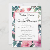 Rosa Blume Delikate Hochzeit Einladung (Vorderseite)