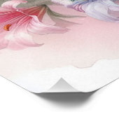 Rosa Blume der Floral Aquarell Monogramm Poster (Ecke)