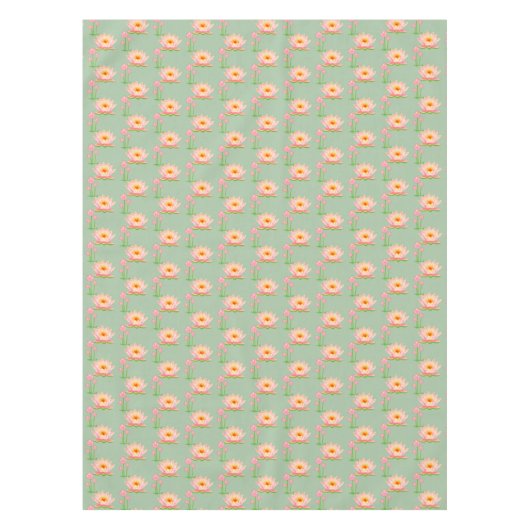 Rosa Blume der Wasserlilie auf Laurel Green Tischdecke (Vorderseite)